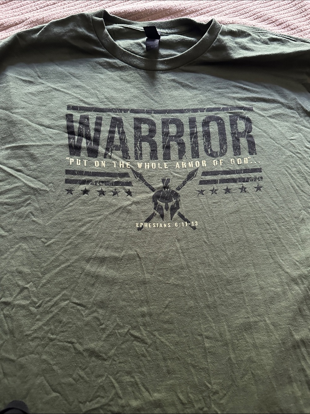 Men's Olive Green 'Warrior' Graphic Tee